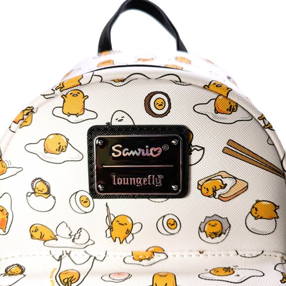Cute Gudetama the Lazy Egg Loungefly Sanrio Mini Backpack Kawaii Ramen Anime NEW - Picture 1 of 9